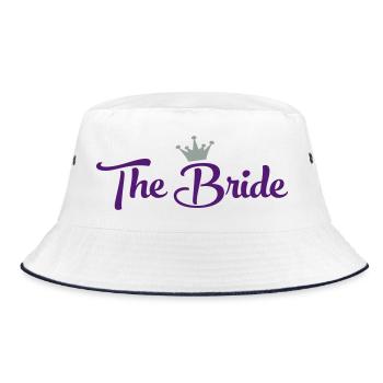braut - Bucket Hat - Weiß/Navy - Vorne