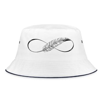 Cute Lines Infinity Feder - Bucket Hat - Weiß/Navy - Vorne