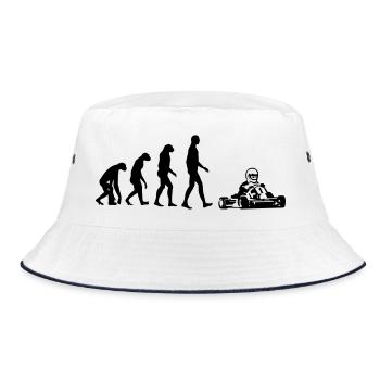 Karting / Kart / Go-Kart / Sport / Driver - Bucket Hat - white/navy - Front