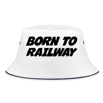Eisenbahner / Eisenbahnen / Eisenbahn / Bahn - Bucket Hat - Weiß/Navy - Vorne