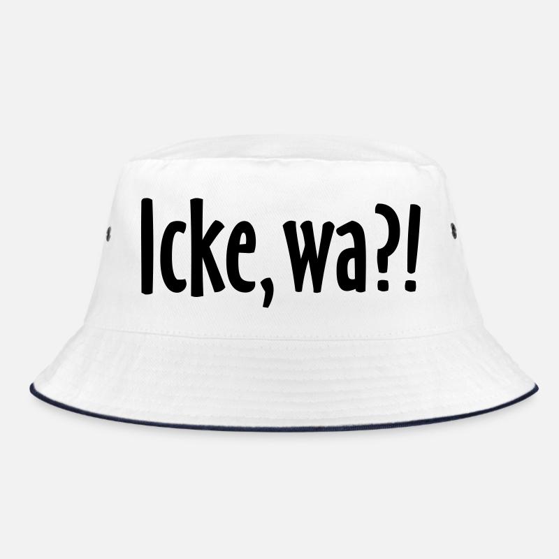 Icke, wa?! Berlin Spruch - Berliner Sprüche - Bucket Hat - Weiß/Navy
