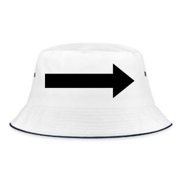 Pfeil nach rechts - Bucket Hat - Weiß/Navy - Vorne