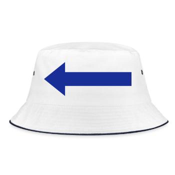 Blue left arrow - Bucket Hat - white/navy - Front
