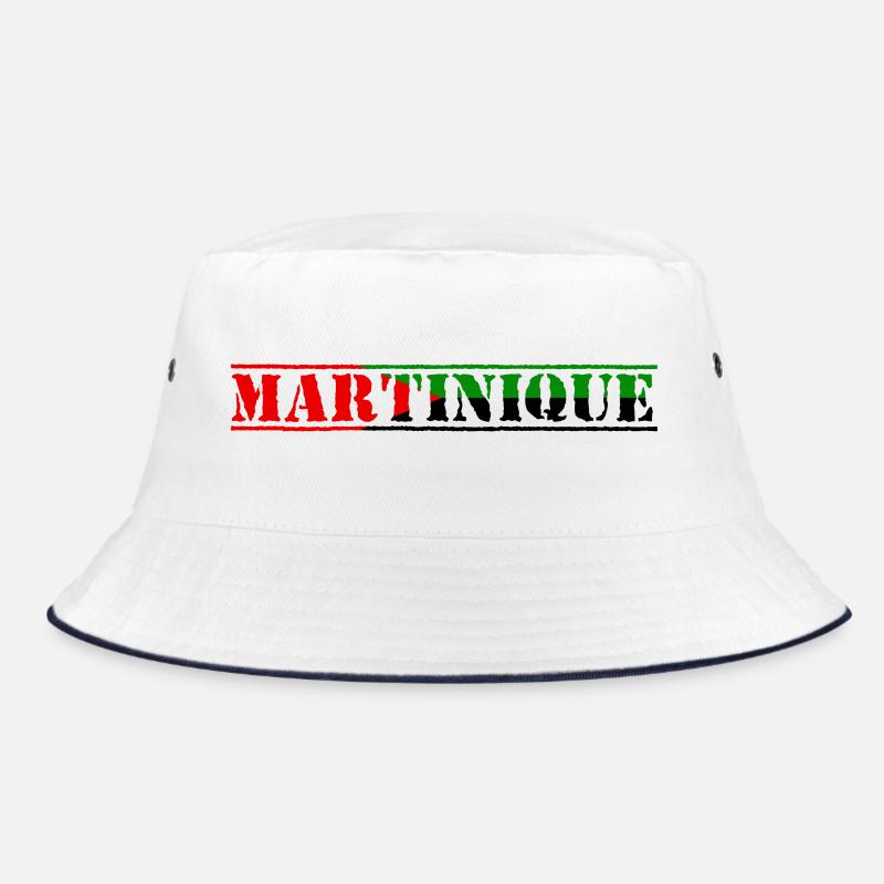 Martinique rot grün schwarz - Bucket Hat - Weiß/Navy