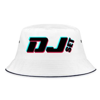 Dj - Bucket Hat - Weiß/Navy - Vorne