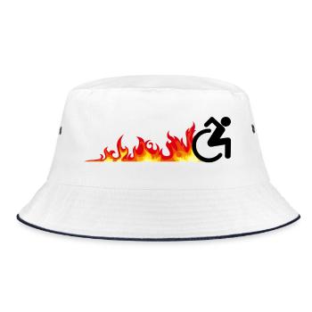 Fast wheelchair user. Fast wheelchair user * - Bucket Hat - white/navy - Front