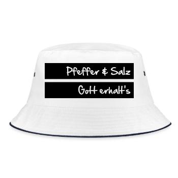 Pfeffer und Salz - Gott erhalt's - Bucket Hat - Weiß/Navy - Vorne
