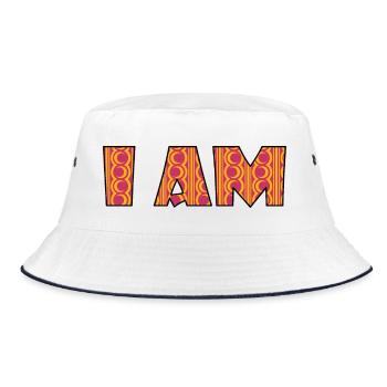 I am - I am - Bucket Hat - white/navy - Front