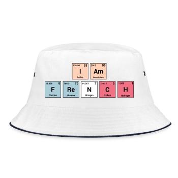 Ich bin Franzose in periodischen Elementen - Bucket Hat - Weiß/Navy - Vorne