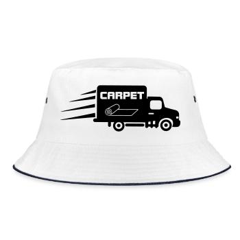 Carpet rolls logo car - Bucket Hat - white/navy - Front