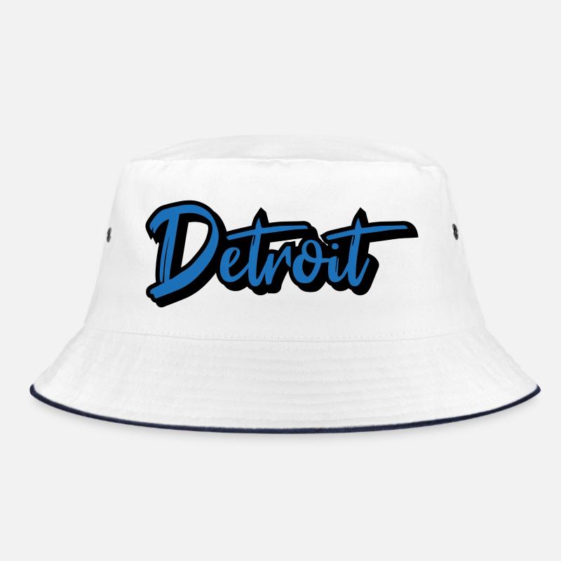 Detroit Script Blue Bucket Hat