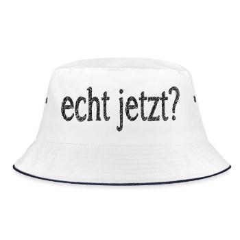 echt jetzt? - Bucket Hat - Weiß/Navy - Vorne