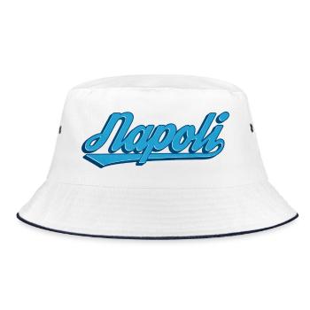 Napoli Lettering Blue Logo - Bucket Hat - white/navy - Front