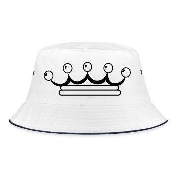 Logo simple crown - Bucket Hat - white/navy - Front
