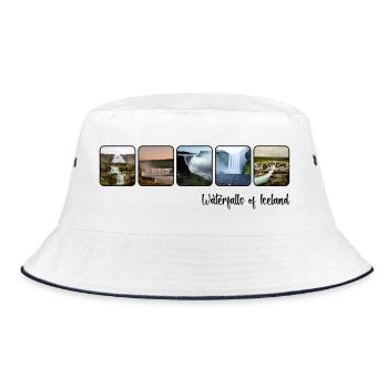 Waterfalls of Iceland - Bucket Hat - Weiß/Navy - Vorne