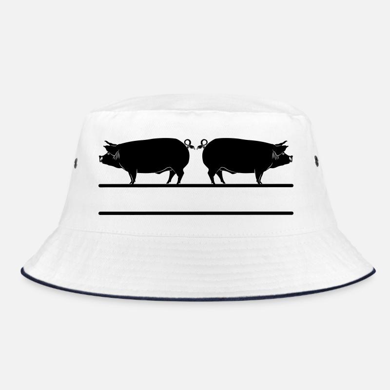 Text bar transparent pigs logo Bucket Hat