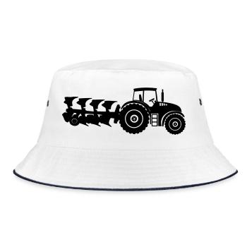 Tractor plow - Bucket Hat - white/navy - Front