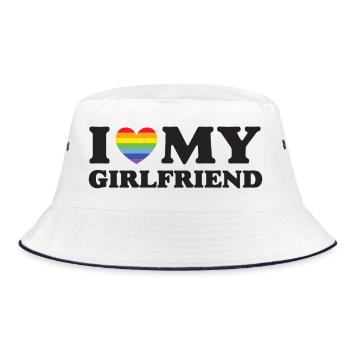 J’aime ma copine - LGBTQ - Bob - blanc/marine - Devant