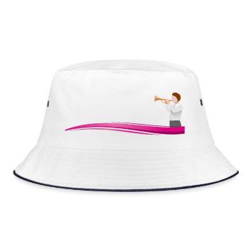 Musician TROMPETER on Wave - Text Template - Bucket Hat - white/navy - Front