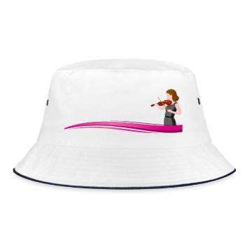 Violinistin on a wave - Bucket Hat - Weiß/Navy - Vorne