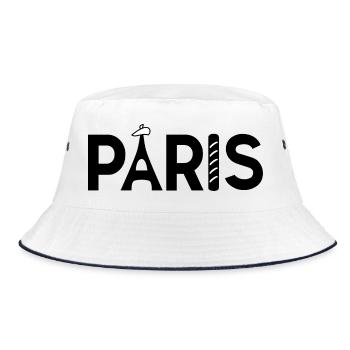 Design Paris baguette bérêt - Bob - blanc/marine - Devant