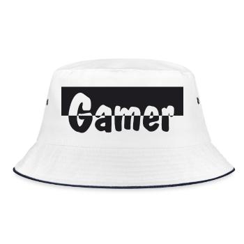 Gamer - Bucket Hat - Weiß/Navy - Vorne