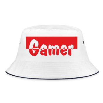 Gamer - Bucket Hat - Weiß/Navy - Vorne