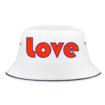 HEART. HEARTS. VALENTINE'S DAY. LOVE. LOVE. COUPLE. - Bucket Hat - white/navy - Front