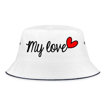 MUTTERTAG. SCHÖNEN MUTTERTAG. MAMA - Bucket Hat - Weiß/Navy - Vorne