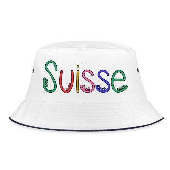 SUISSE. HUMOUR. PAYS. DRAPEAU - Bob - blanc/marine - Devant