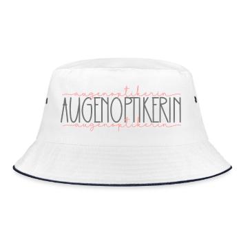 Augenoptikerin Geschenk Optikerin Beruf - Bucket Hat - Weiß/Navy - Vorne