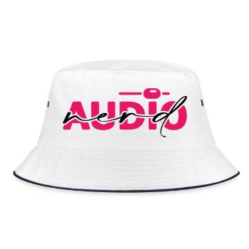 Audio Musique Nerd Minimal Techno DJ - Bob - blanc/marine - Devant