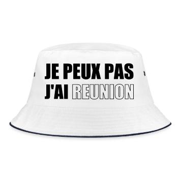 I can't I have a meeting - Bucket Hat - white/navy - Front