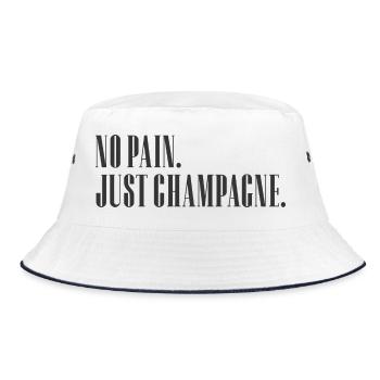 no pain - Bucket Hat - white/navy - Front