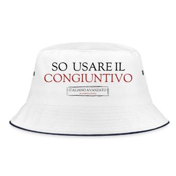 I know how to use the subjunctive - Bucket Hat - white/navy - Front