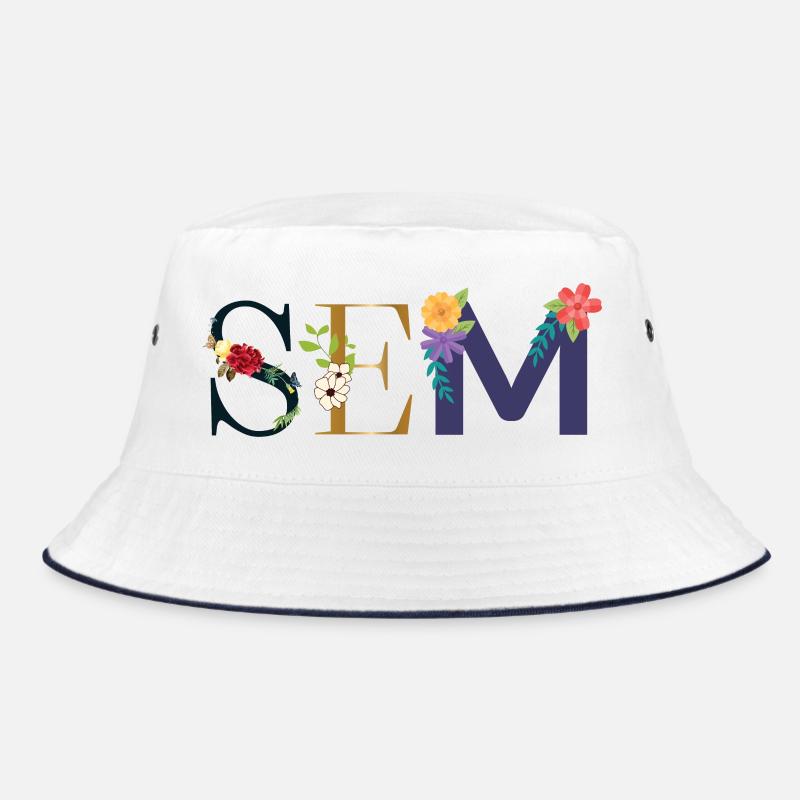 SEM Name mit Blumen geschmückt Bucket Hat