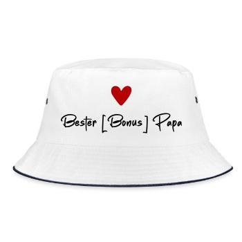 Bester Bonuspapa - Bucket Hat - Weiß/Navy - Vorne