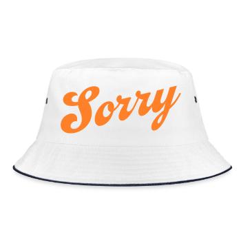 Sorry – Minimalist statement - Bucket Hat - white/navy - Front