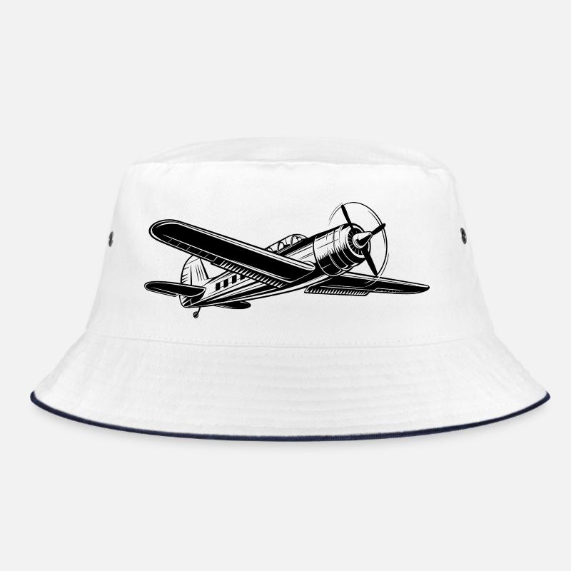 Airplane Pilot Aerodrome Flight Sports Bucket Hat