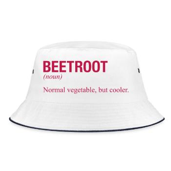 BEETROOT Rote Bete - Bucket Hat - white/navy - Front