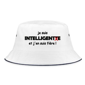 Proud to be smart - Bucket Hat - white/navy - Front