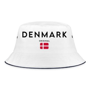 Danish pride, minimalist sleek design - Bucket Hat - white/navy - Front