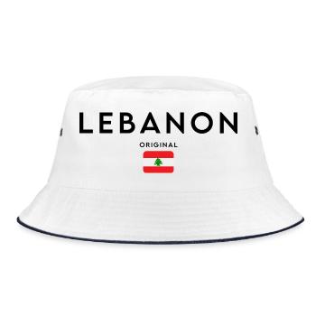 Lebanese pride, minimalist sleek design - Bucket Hat - white/navy - Front