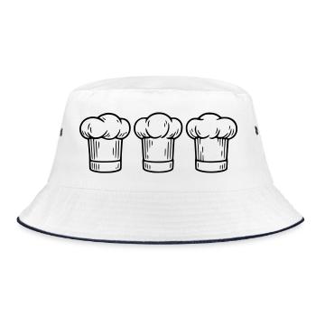 3 Hauben - Bucket Hat - Weiß/Navy - Vorne