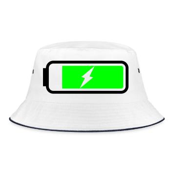 Battery charging - Bucket Hat - white/navy - Front