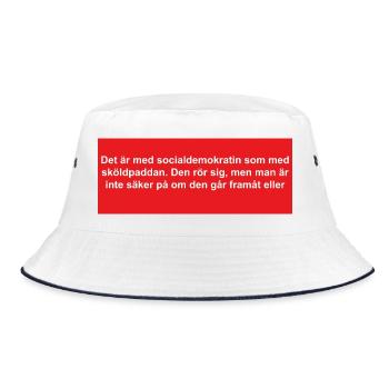 Social Democratic Turtle in Red Background - Bucket Hat - white/navy - Front