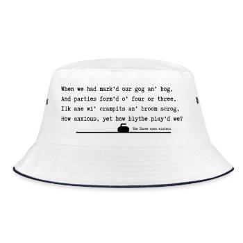 Drei offene Winter - Bucket Hat - Weiß/Navy - Vorne