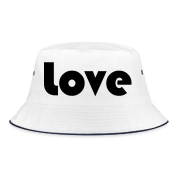 LOVE. COUPLE. JUST MARRIED. EVJF. VALENTINE'S DAY. - Bucket Hat - white/navy - Front