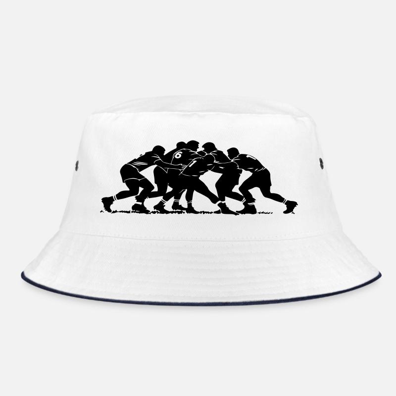 Rugby Scrum Silhouette Bucket Hat