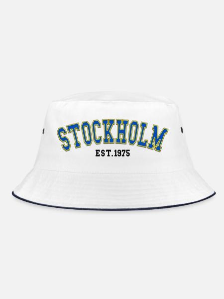 Stockholm Est.1975 - Bucket Hat - white/navy - Front